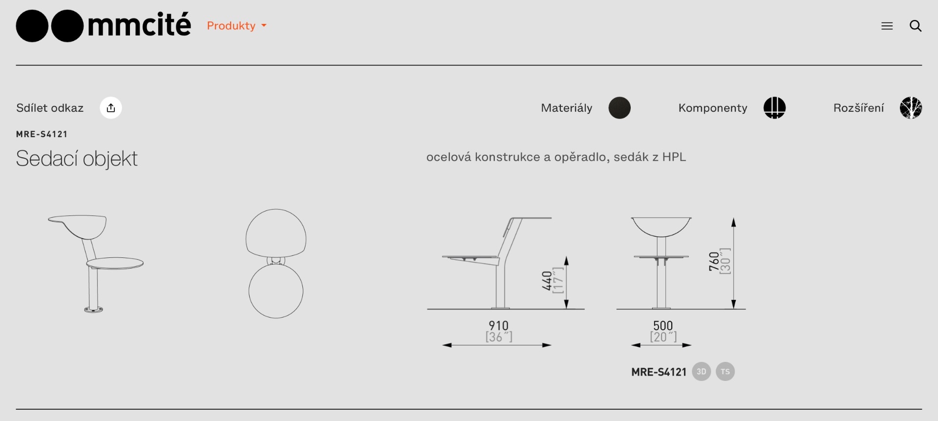 Rozměry „sedacího objektu”